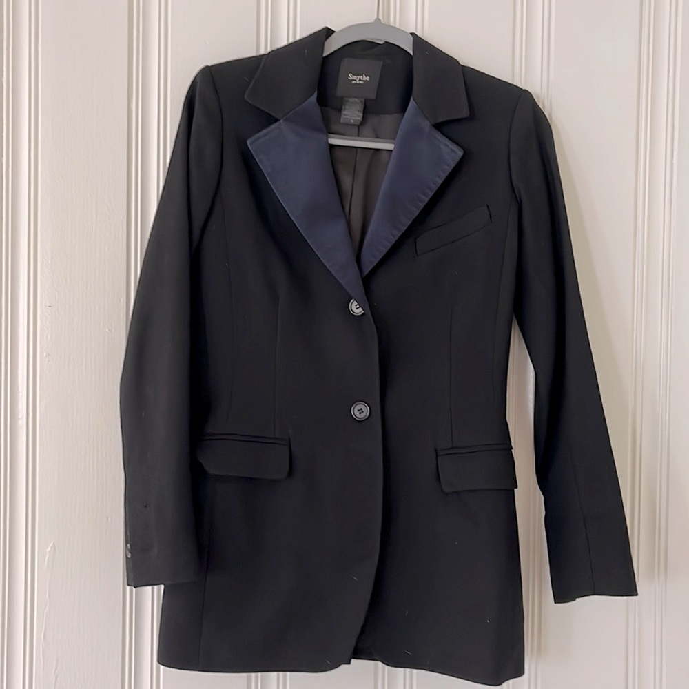 Smythe womens wool blazer with satin lapel size 6
